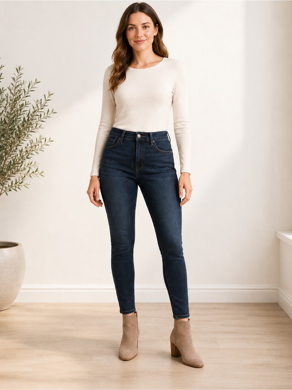 Wit & Wisdom Dark Wash Skinnyu Jeans Size 8 High Rise Stretch Ankle